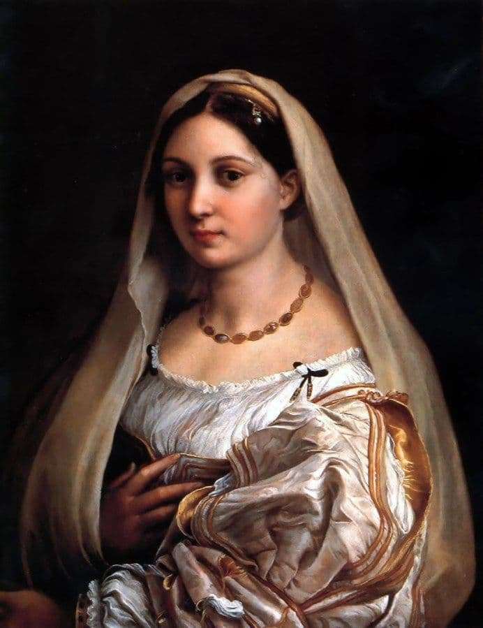 Description of the painting by Raphael Santi Lady with a veil