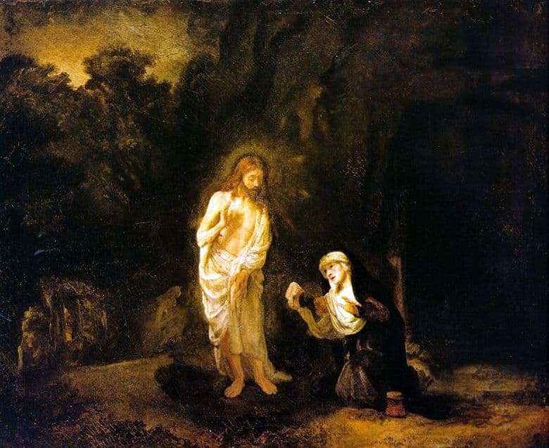 Description of the painting by Rembrandt Harmens van Rijn Appearance of Christ to Mary Magdalene