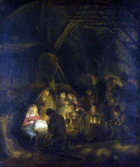 Description of the painting by Rembrandt Harmens Van Rijn Adoration of the Magi