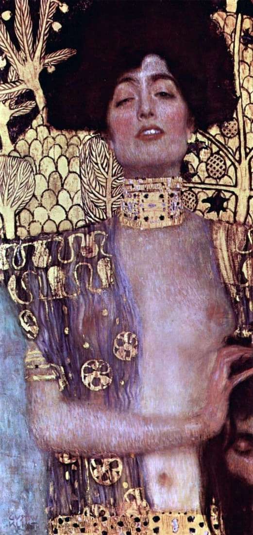 Description of the painting by Gustav Klimt Judith with the head of Holofernes