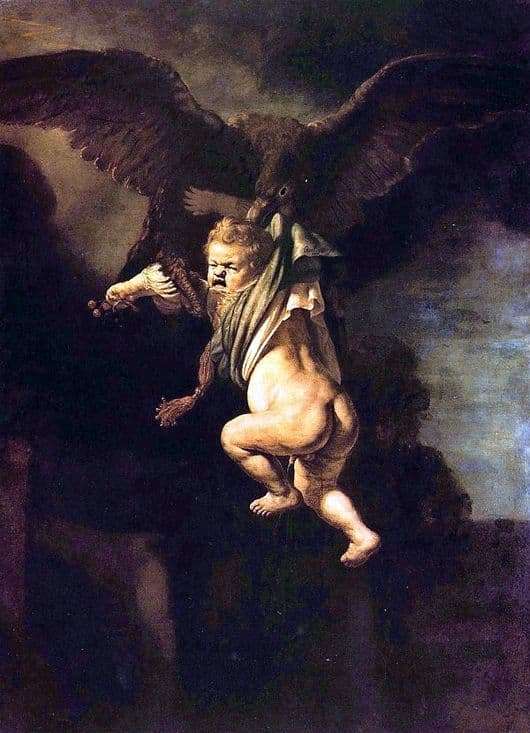 Description of the painting by Rembrandt Harmens Van Rijn The Abduction of Ganymede