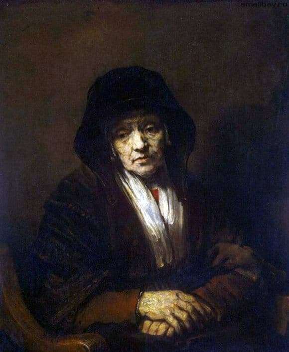 Description of the painting by Rembrandt Harmens van Rijn Portrait of an old woman
