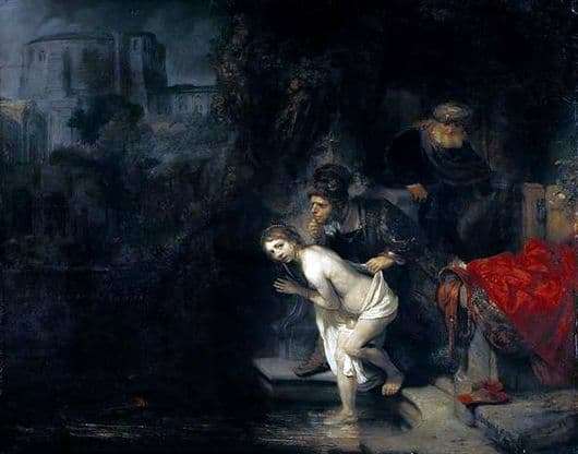Description of the painting by Rembrandt Harmens vann Rijn Susanna and the Elders