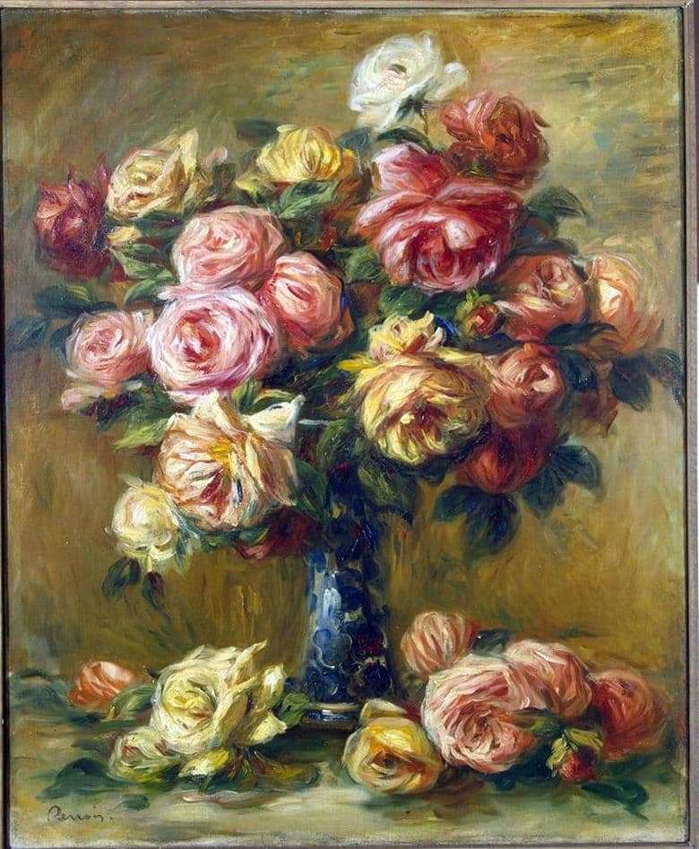 Description of the painting by Pierre Auguste Renoir Flowers in a Vase