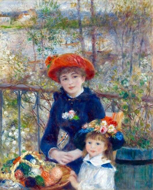 Description of the painting by Pierre Auguste Renoir On the Terrace (Two Sisters)
