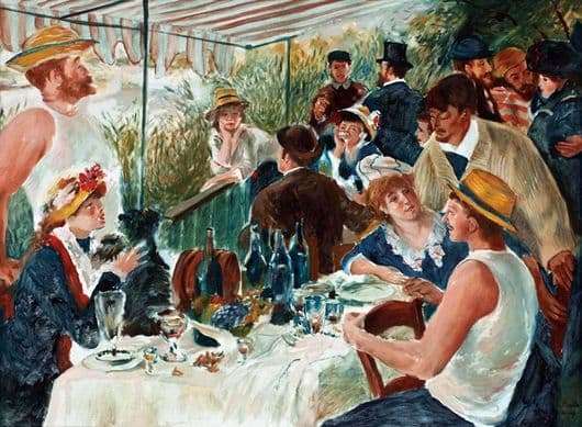 Description of the painting by Pierre Renoir Breakfast of the Rowers (Breakfast of Boatmen)