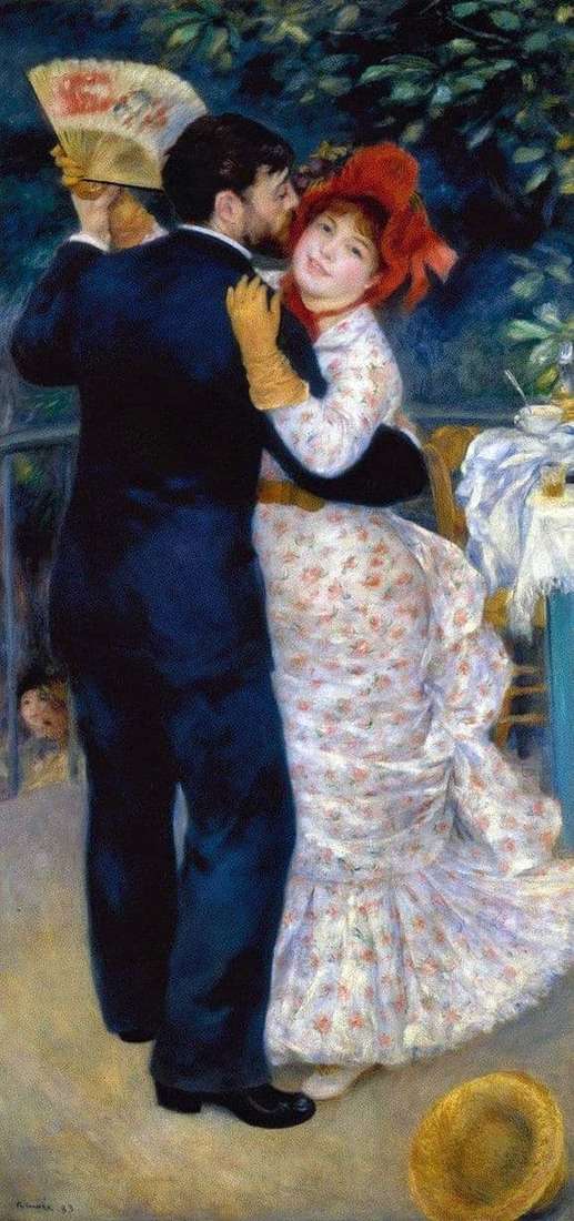 Description of the painting by Pierre Auguste Renoir Dance in the Village