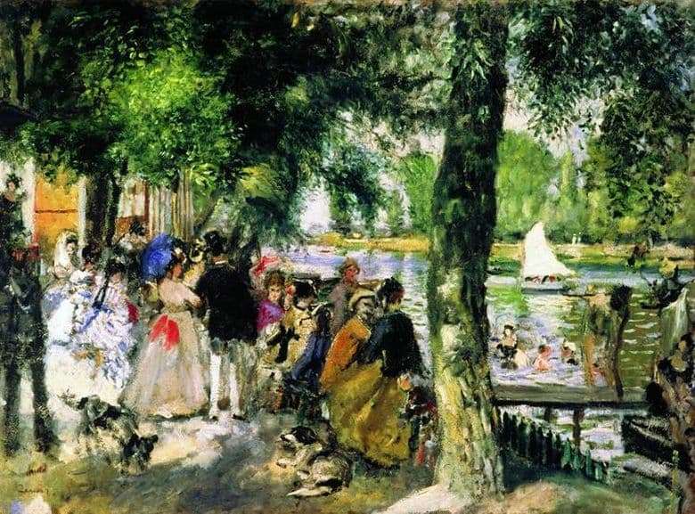 Description of the painting by Pierre Auguste Renoir Bathing in the Seine