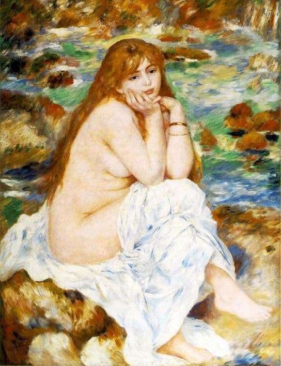 Description of the painting by Pierre Auguste Renoir Seated Bather