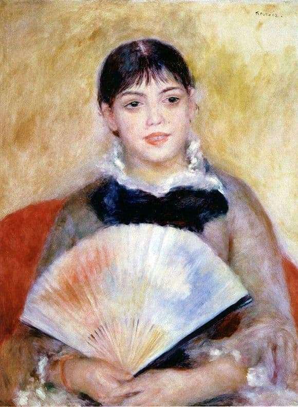 Description of the painting by Pierre Auguste Renoir Girl with a Fan