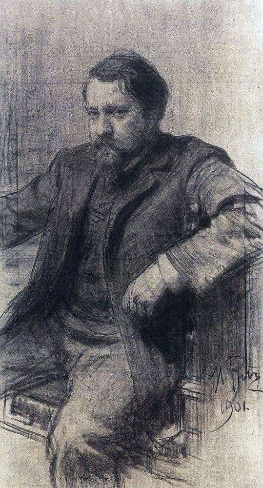 Description of the painting by Ilya Repin Portrait of the artist Serov