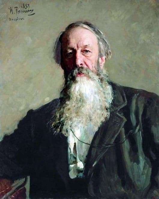 Description of the painting by Ilya Repin Portrait of V. V. Stasov