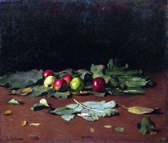 Description of the painting by Ilya Repin Apples and leaves