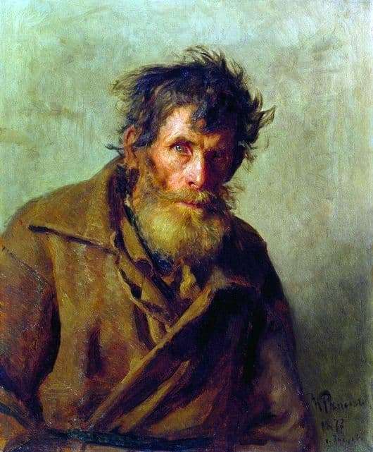 Description of the painting by Ilya Repin A peasant from timid