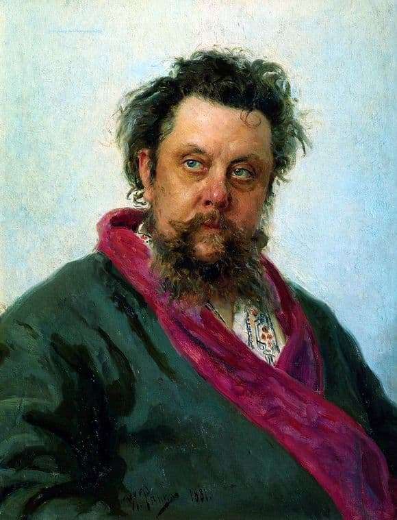 Description of the painting by Ilya Repin Portrait of Mussorgsky