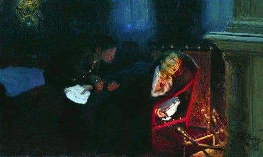 Description of the painting by Ilya Repin Self immolation of Gogol