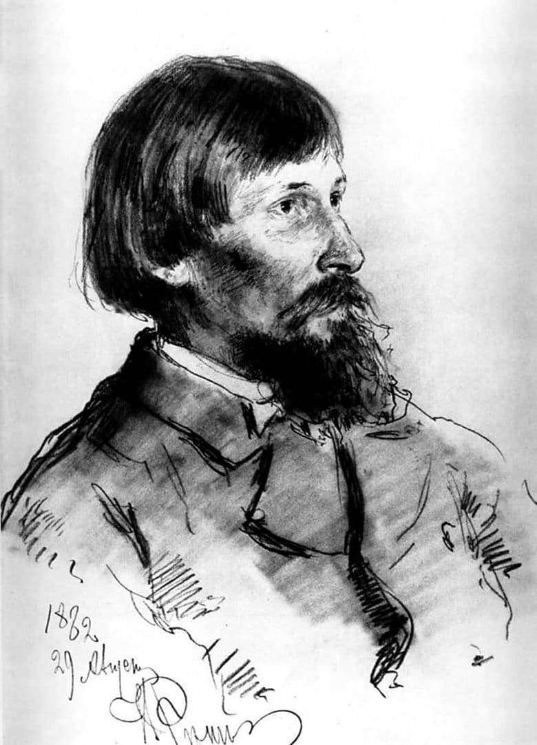 Description of the painting by Ilya Repin Portrait of Victor Vasnetsov