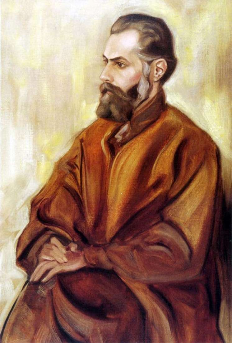 Description of the painting by Svyatoslav Roerich Self portrait