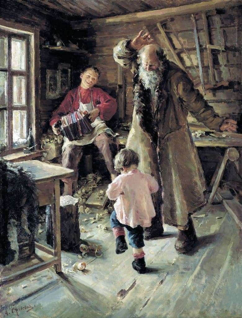 Description of the painting by Antonina Rzhevskaya Merry minute