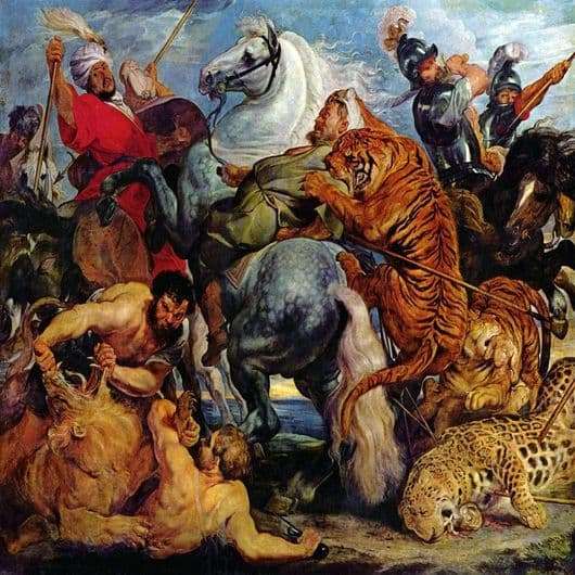 Description of the painting by Rubens Hunting for tigers and lions