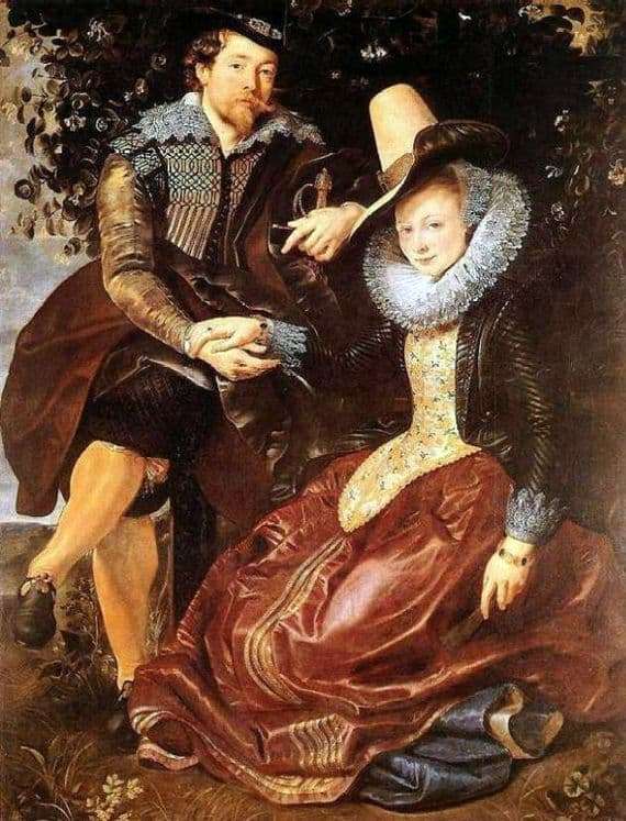 Description of the painting by Peter Rubens Self portrait with his wife Isabella