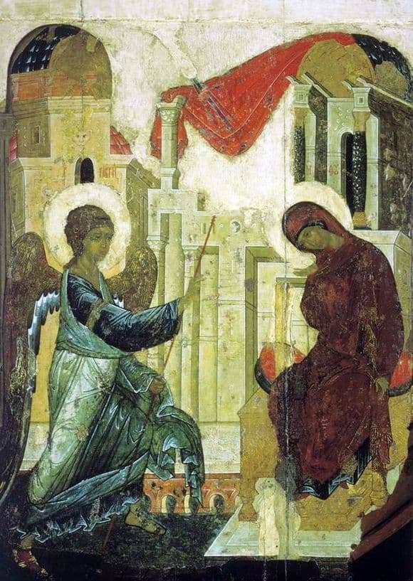 Description of the icon by Andrei Rublev Annunciation