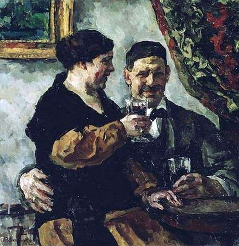 Description of the painting by Peter Konchalovsky Self portrait with his wife (1923)