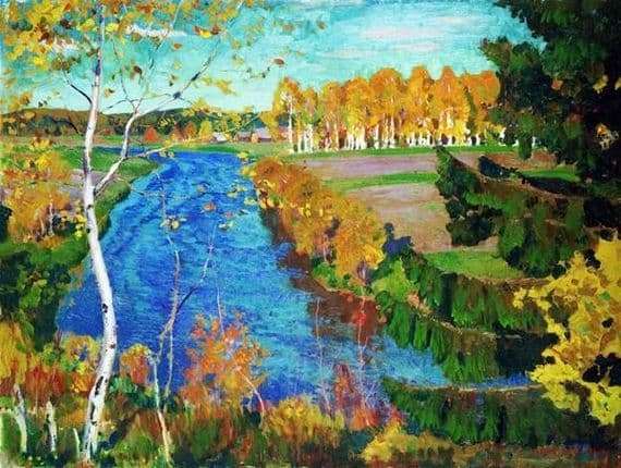 Description of the painting by Arkady Rylov Autumn on the river Tosna