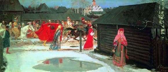 Description of the painting by Andrei Ryabushkin Wedding train in Moscow (XVII century)