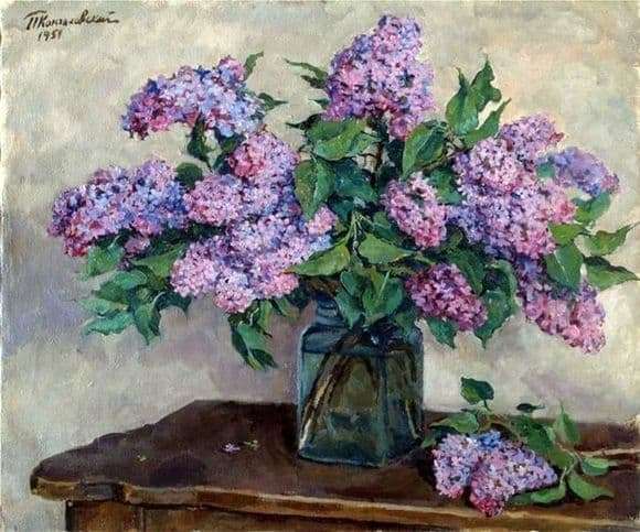 Description of the painting by Peter Konchalovsky Lilac