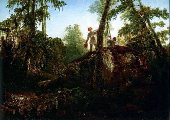 Description of the painting by Alexei Savrasov Stone in the forest at the spill