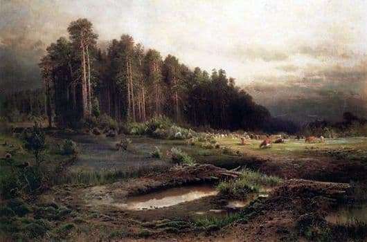 Description paintings Alexei Savrasov Elk Island in Sokolniki