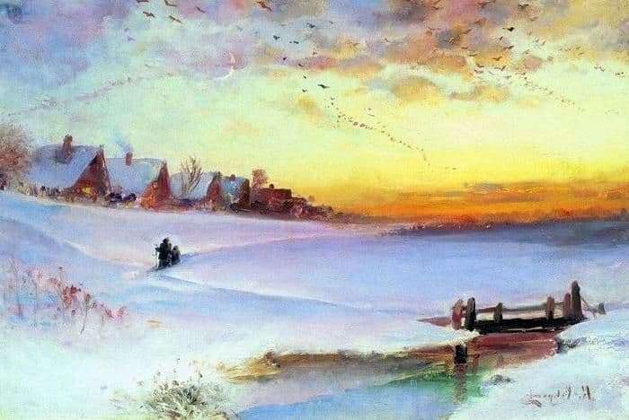 Description of the painting by Alexei Savrasov Winter Landscape (Thaw)