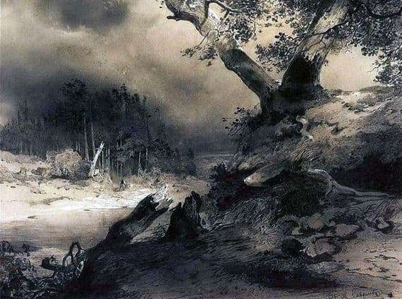 Description of the painting by Alexei Savrasov Thunderstorm