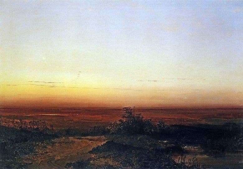 Description of the painting by Alexei Savrasov Dawn in the steppe