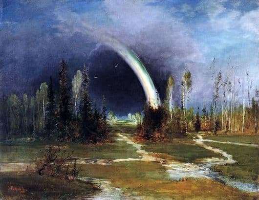 Description of the painting by Alexei Savrasov Landscape with a rainbow