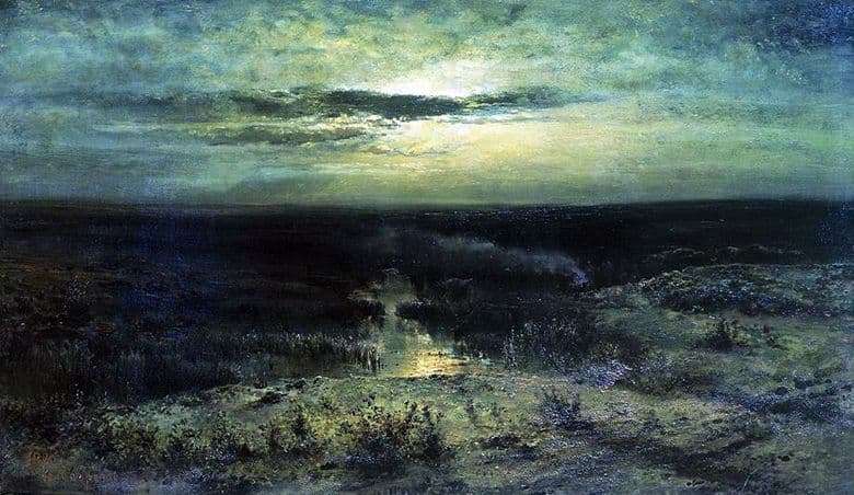 Description paintings Alexei Savrasov Moonlit night. Swamp