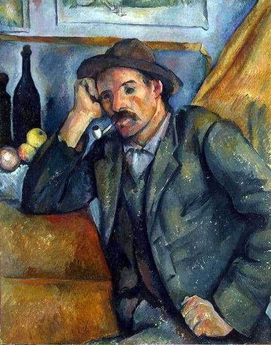 Description of the painting by Paul Cezanne Smoker