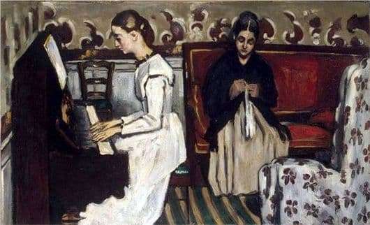 Description of the painting by Paul Cezanne Girl at the piano