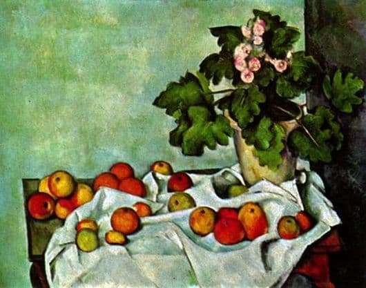 Description of the painting by Paul Cezanne Still Life with Fruit