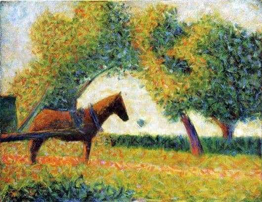 Description of the painting by Georges Seurat Horse