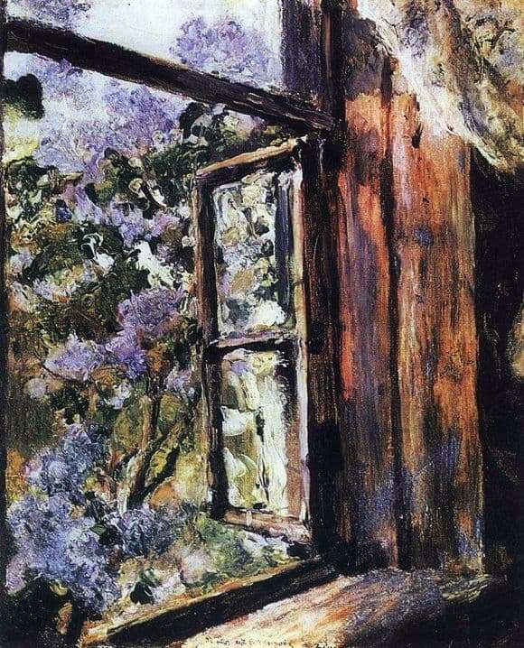 Description of the painting by Valentin Serov Open window lilac