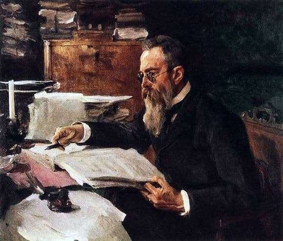 Description of the painting by Valentin Serov Portrait of Rimsky Korsakov