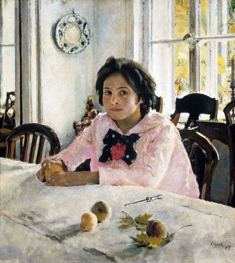 Description of the painting by Valentin Serov Girl with peaches