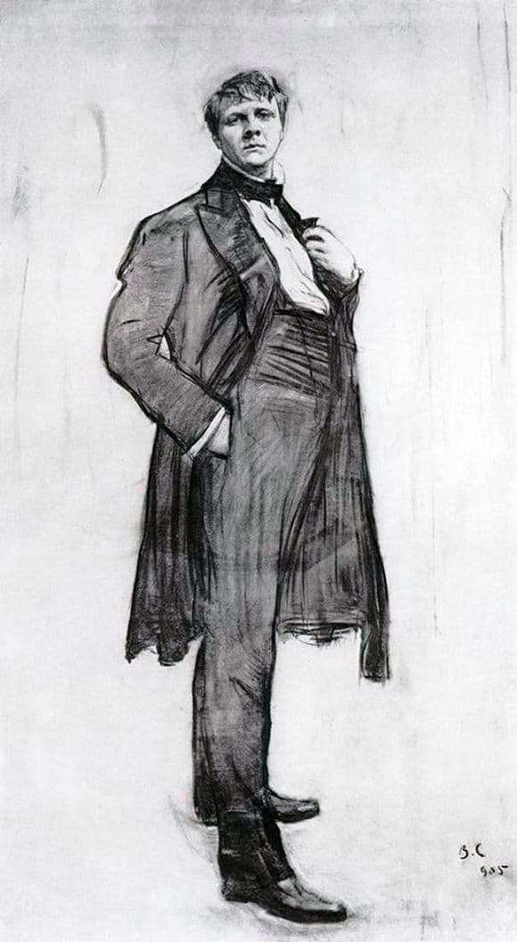 Description of the painting by Valentin Serov Portrait of the artist F. I. Shalyapin
