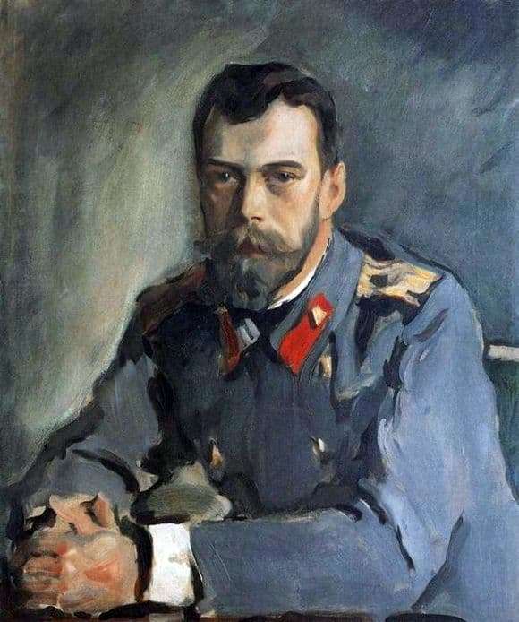Description of the painting by Valentin Serov Portrait of Emperor Nicholas II