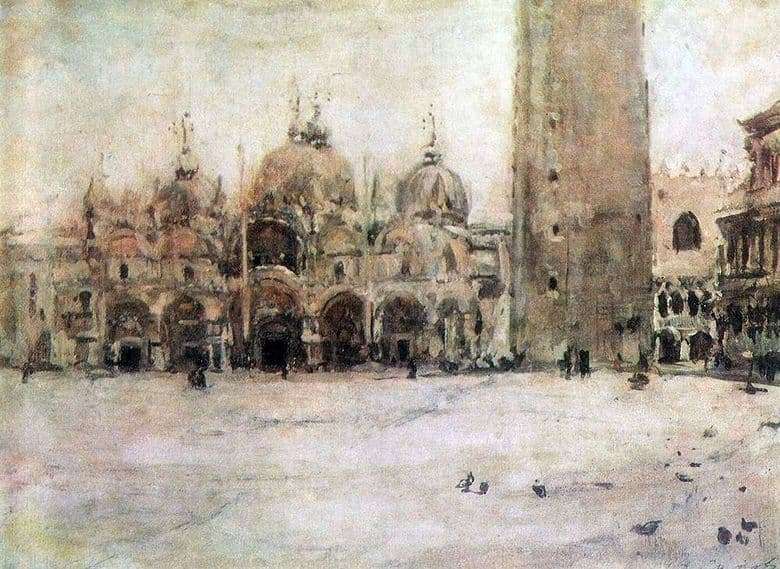 Description of the painting by Valentin Serov St. Marks Square in Venice