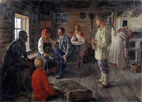 Description of the painting by Mikhail Sokolov At home