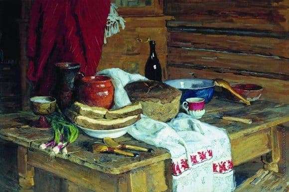 Description of the painting by Vladimir Stozharov Still Life with Bread