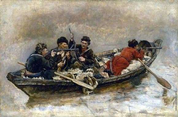 Description of the painting by Vasily Surikov Cossacks in a boat